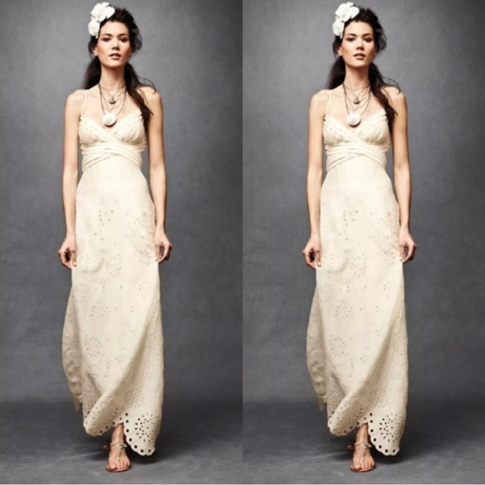 BHLDN Quillaree Wedding Dress 80% Silk 20% Linen Size 0 NWT